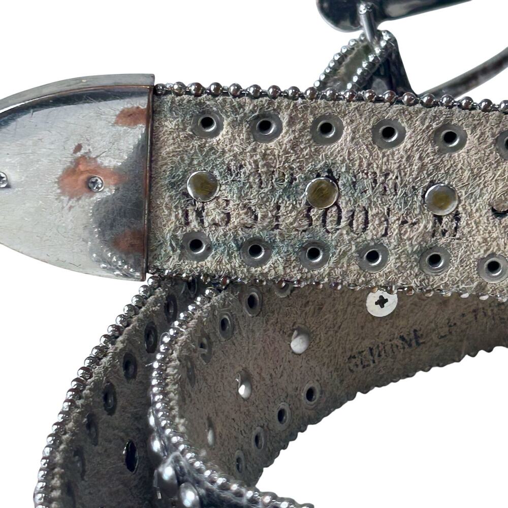 Rhinestone Crystal Western Bling Leather Belt Country Cowgirl Women 32-38 Large - Picture 9 of 11